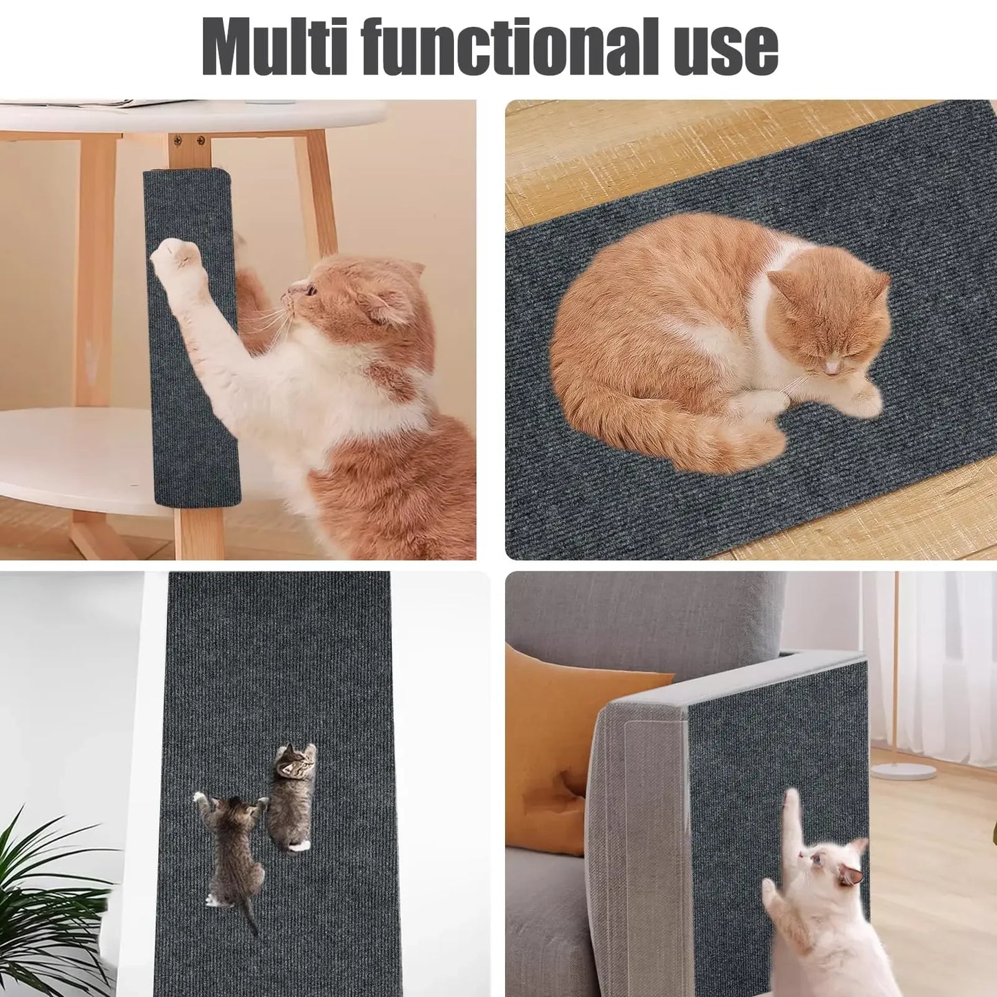 Cat Scratching Mat Carpet with Self-Adhesive Trimmable Cat Scratching Post Carpet Cats Scratch Furniture Protector