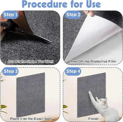 Cat Scratching Mat Carpet with Self-Adhesive Trimmable Cat Scratching Post Carpet Cats Scratch Furniture Protector